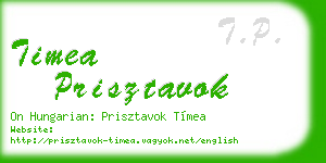 timea prisztavok business card