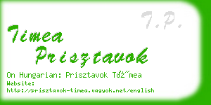 timea prisztavok business card